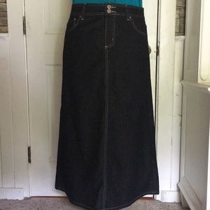 Like new Baccini long black denim maxi skirt